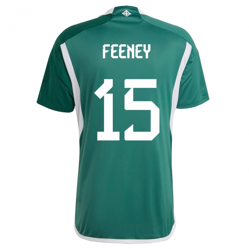 Kinderen Noord-Ierland George Feeney #15 Groente Thuisshirt Thuistenue 24-26 T-Shirt