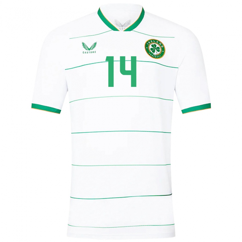 Kinderen Ierland John Ryan #14 Wit Uitshirt Uittenue 24-26 T-Shirt