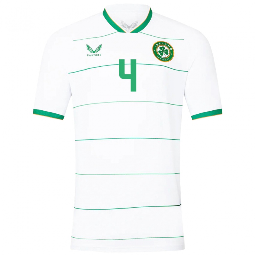 Kinderen Ierland Shane Duffy #4 Wit Uitshirt Uittenue 24-26 T-Shirt