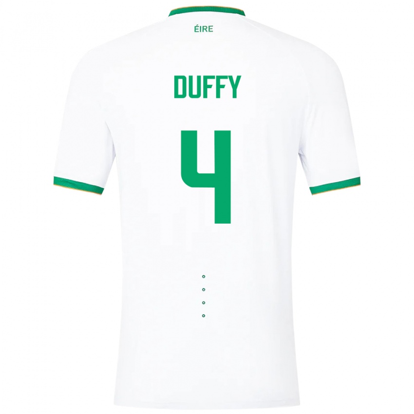 Kinderen Ierland Shane Duffy #4 Wit Uitshirt Uittenue 24-26 T-Shirt