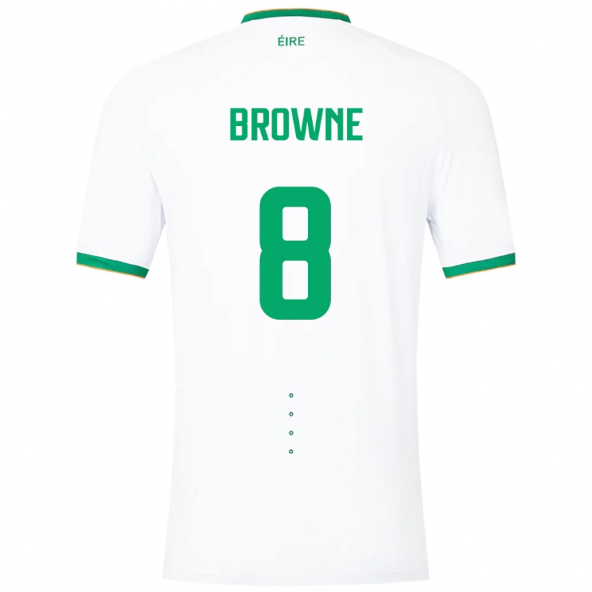 Kinderen Ierland Alan Browne #8 Wit Uitshirt Uittenue 24-26 T-Shirt