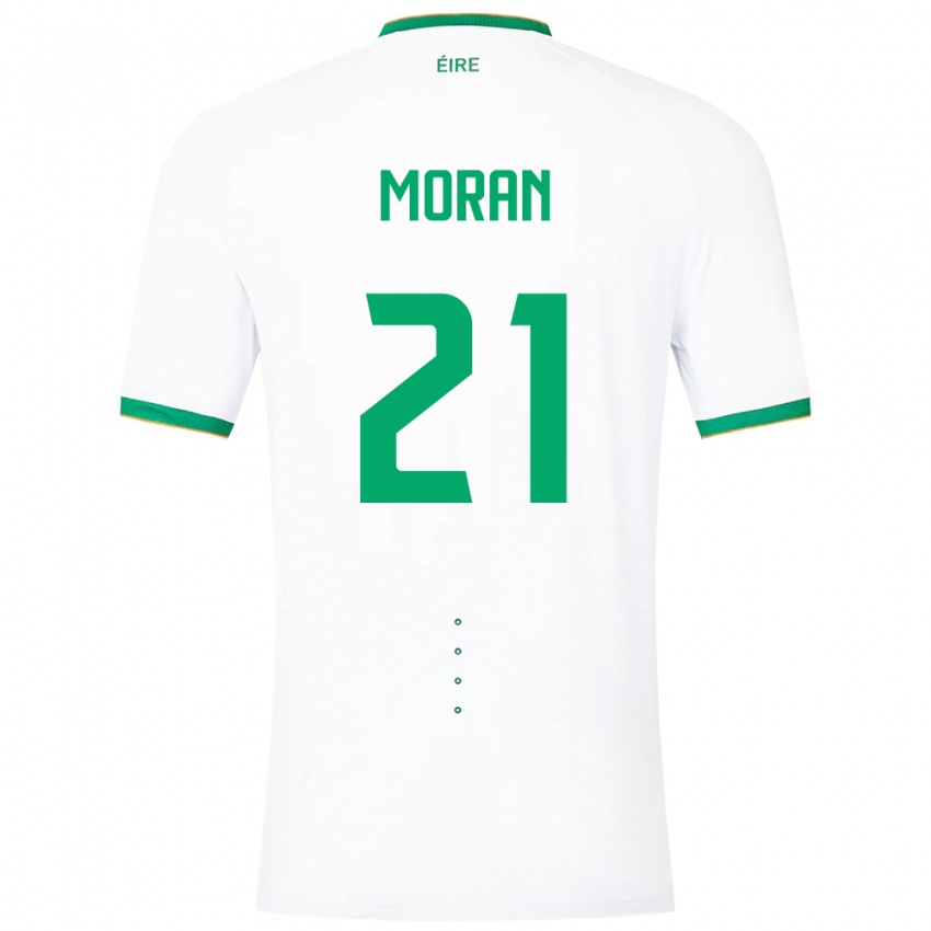 Kinderen Ierland Andy Moran #21 Wit Uitshirt Uittenue 24-26 T-Shirt