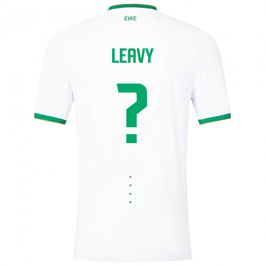 Kinderen Ierland Kian Leavy #0 Wit Uitshirt Uittenue 24-26 T-Shirt