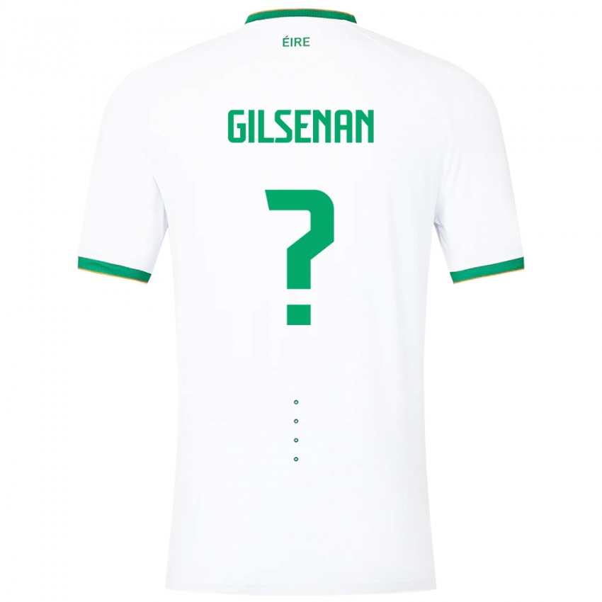 Kinderen Ierland Zak Gilsenan #0 Wit Uitshirt Uittenue 24-26 T-Shirt