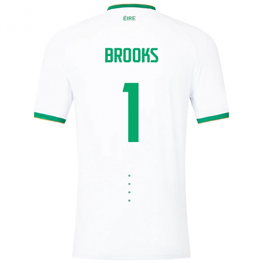 Kinderen Ierland Tiernan Brooks #1 Wit Uitshirt Uittenue 24-26 T-Shirt