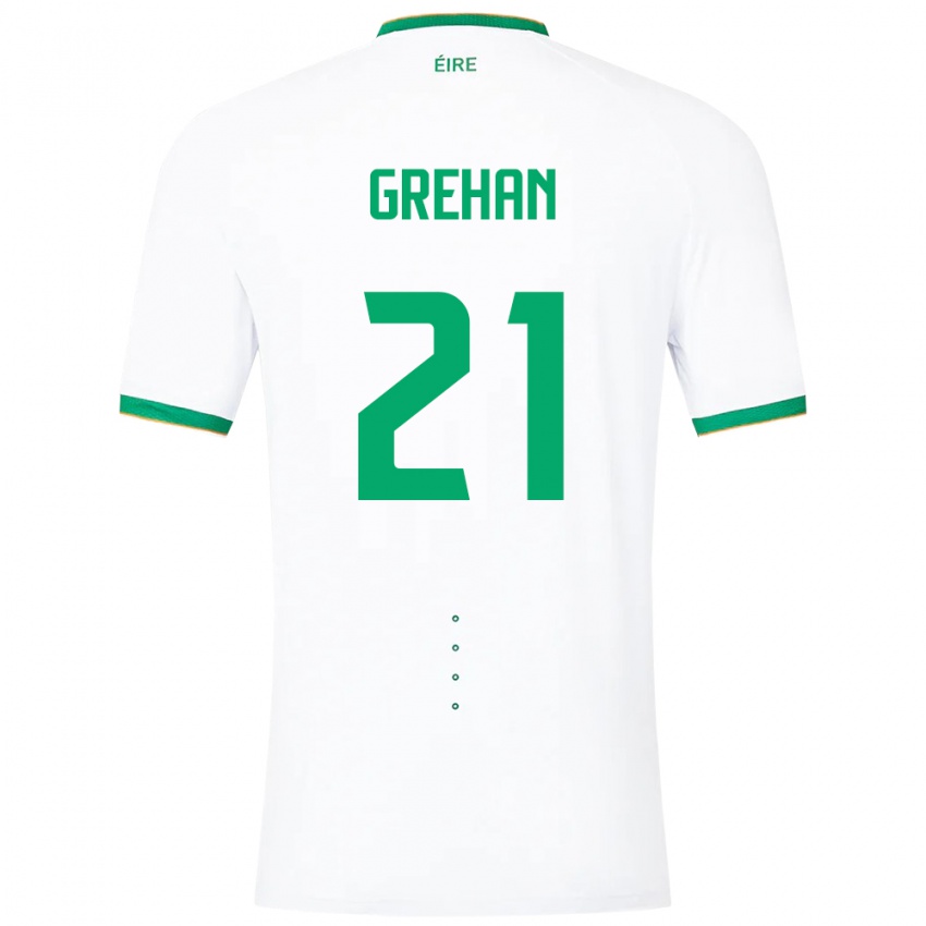 Kinderen Ierland Sean Grehan #21 Wit Uitshirt Uittenue 24-26 T-Shirt