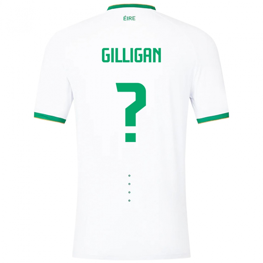 Kinderen Ierland Ciaran Gilligan #0 Wit Uitshirt Uittenue 24-26 T-Shirt