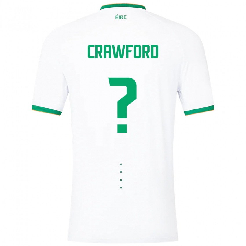 Kinderen Ierland James Crawford #0 Wit Uitshirt Uittenue 24-26 T-Shirt