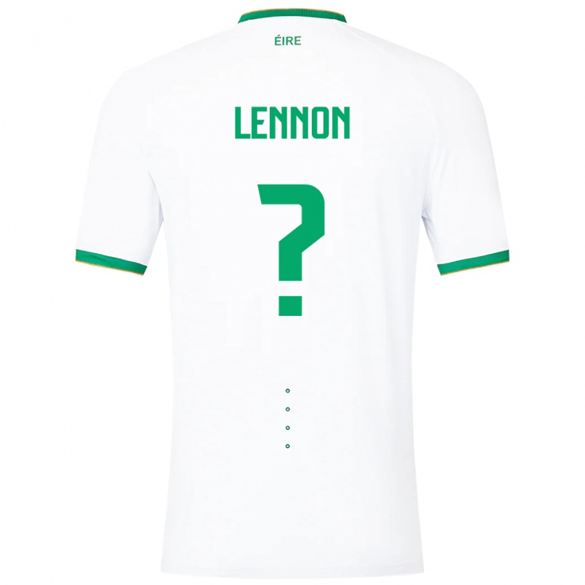 Kinderen Ierland Adam Lennon #0 Wit Uitshirt Uittenue 24-26 T-Shirt