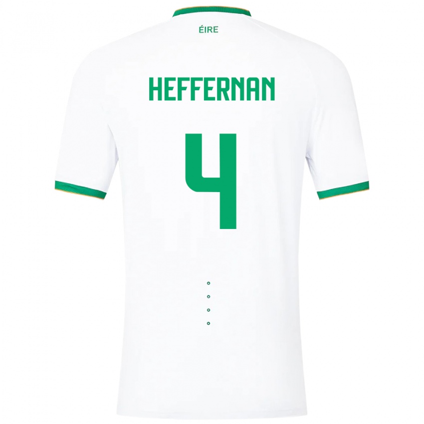 Kinderen Ierland Cathal Heffernan #4 Wit Uitshirt Uittenue 24-26 T-Shirt