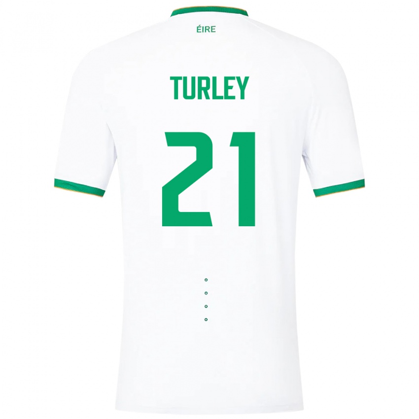 Kinderen Ierland Freddie Turley #21 Wit Uitshirt Uittenue 24-26 T-Shirt