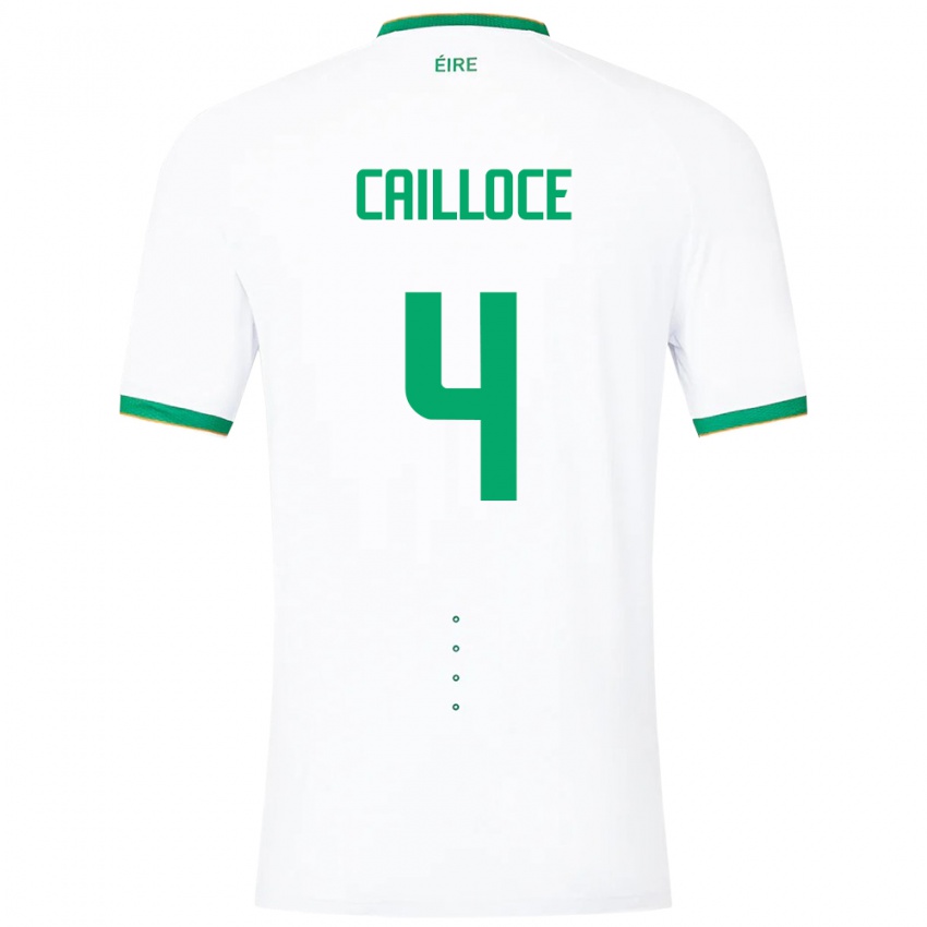 Kinderen Ierland Luca Cailloce #4 Wit Uitshirt Uittenue 24-26 T-Shirt