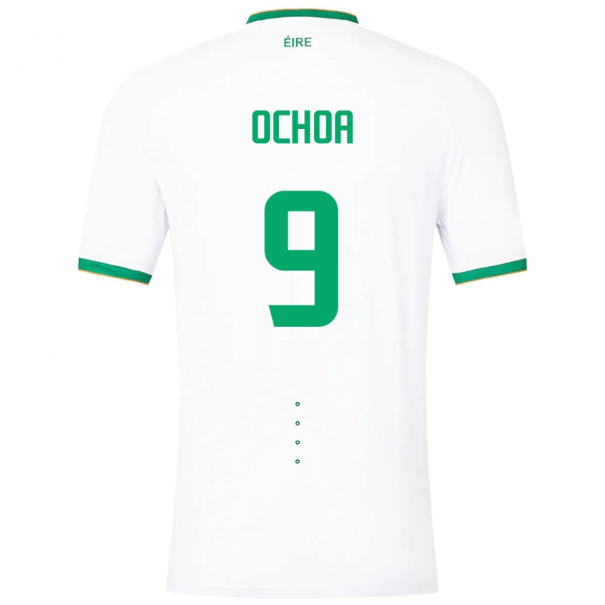 Kinderen Ierland Aarón Ochoa #9 Wit Uitshirt Uittenue 24-26 T-Shirt