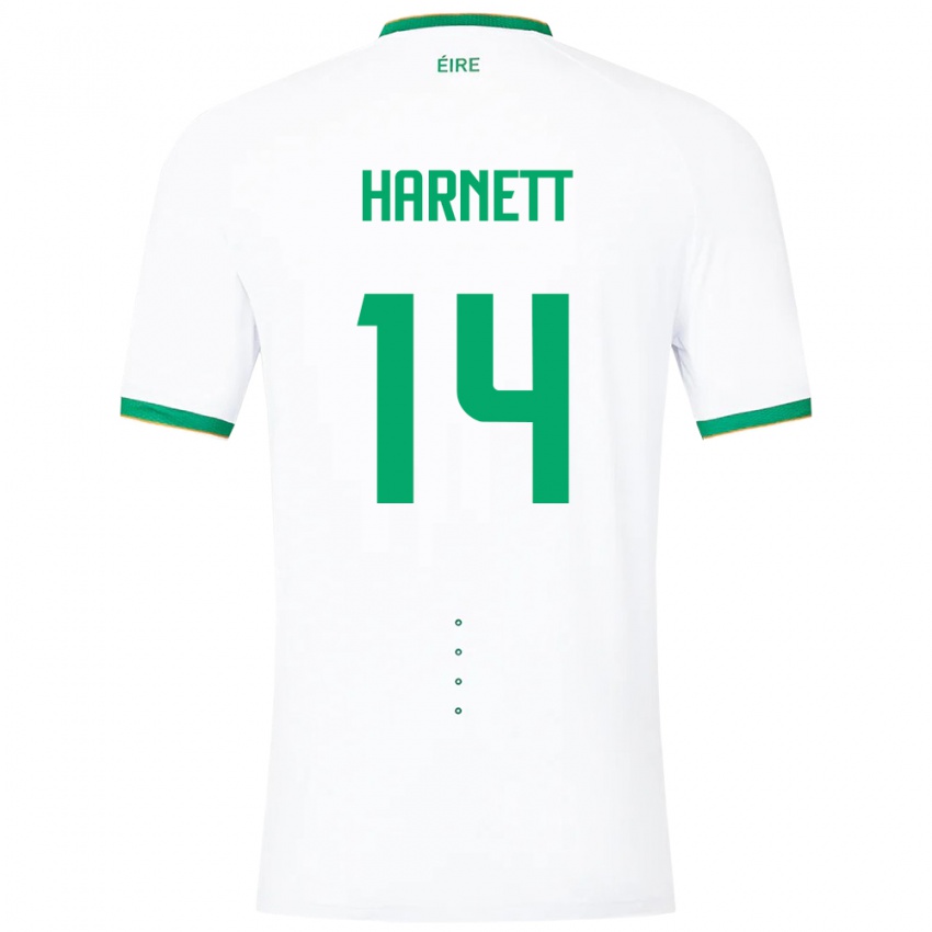 Kinderen Ierland Kaylem Harnett #14 Wit Uitshirt Uittenue 24-26 T-Shirt