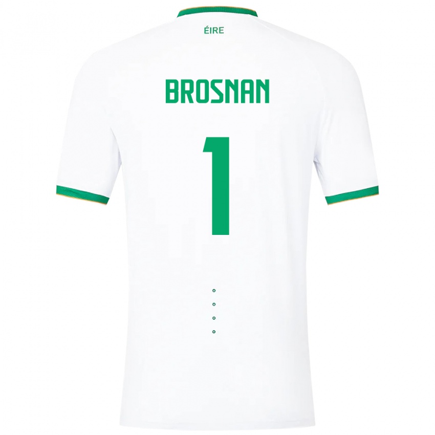 Kinderen Ierland Courtney Brosnan #1 Wit Uitshirt Uittenue 24-26 T-Shirt