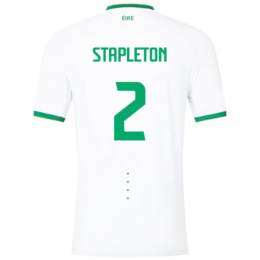 Kinderen Ierland Jessie Stapleton #2 Wit Uitshirt Uittenue 24-26 T-Shirt