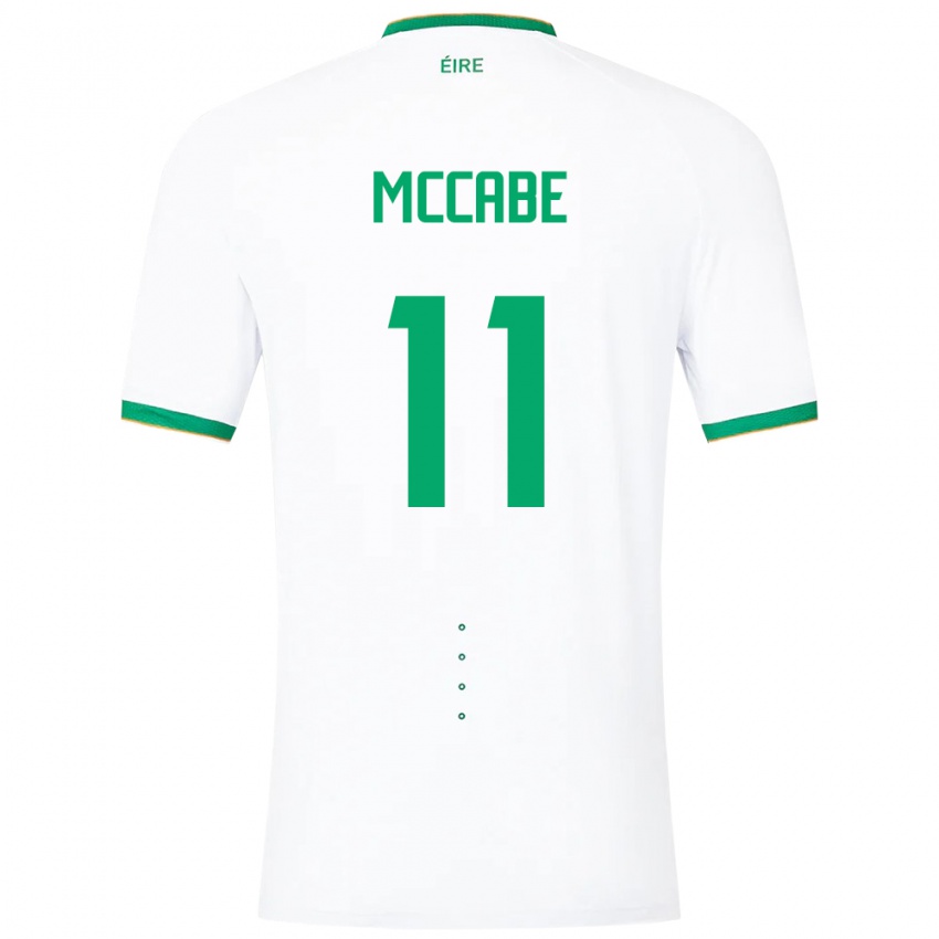 Kinderen Ierland Katie Mccabe #11 Wit Uitshirt Uittenue 24-26 T-Shirt