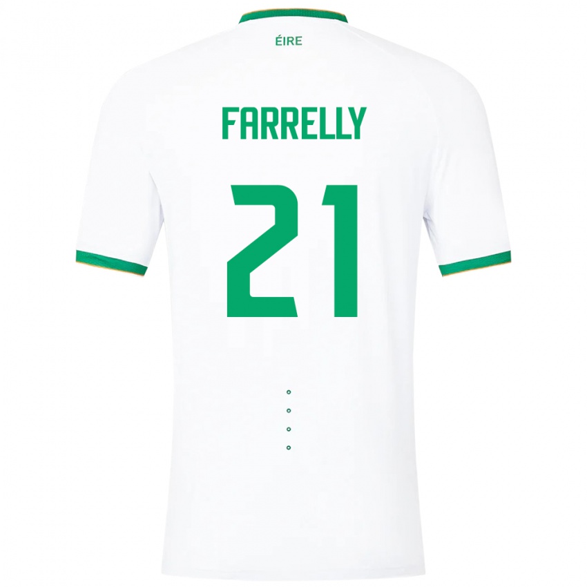 Kinderen Ierland Sinead Farrelly #21 Wit Uitshirt Uittenue 24-26 T-Shirt