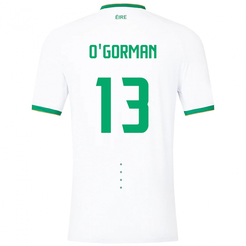 Kinderen Ierland Áine O'gorman #13 Wit Uitshirt Uittenue 24-26 T-Shirt