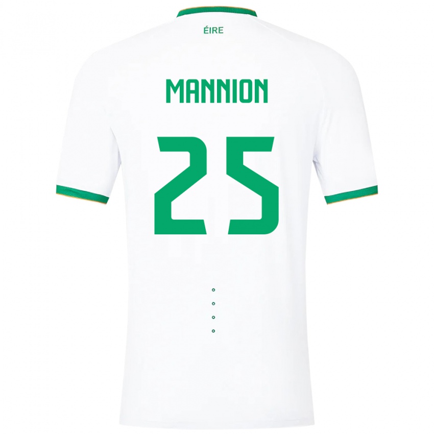 Kinderen Ierland Aoife Mannion #25 Wit Uitshirt Uittenue 24-26 T-Shirt