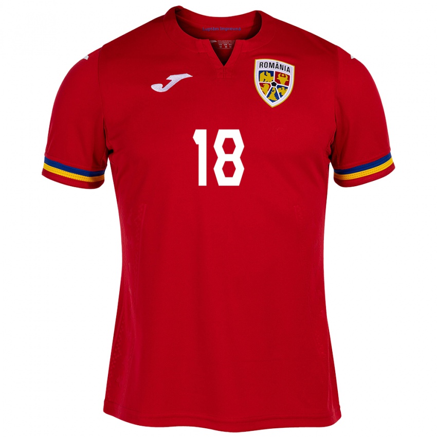 Kinderen Roemenië Denis Radu #18 Rood Uitshirt Uittenue 24-26 T-Shirt