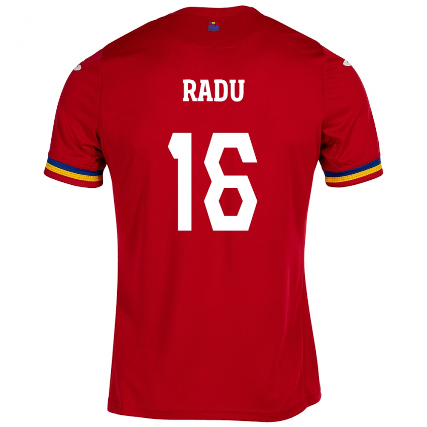 Kinderen Roemenië Andrei Radu #16 Rood Uitshirt Uittenue 24-26 T-Shirt