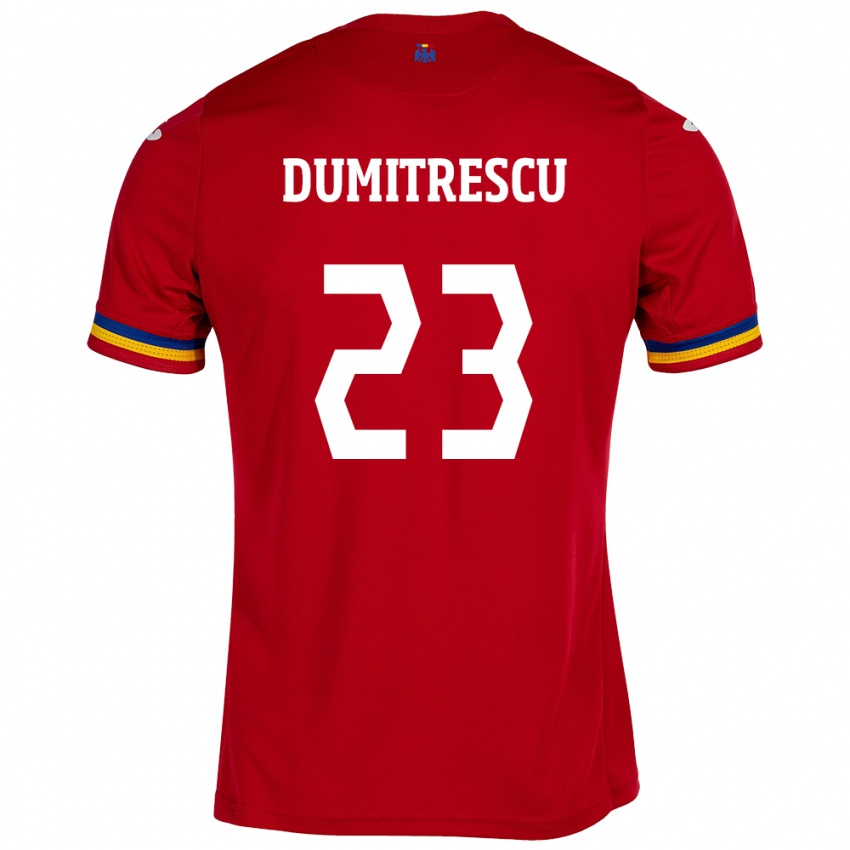 Kinderen Roemenië Andres Dumitrescu #23 Rood Uitshirt Uittenue 24-26 T-Shirt