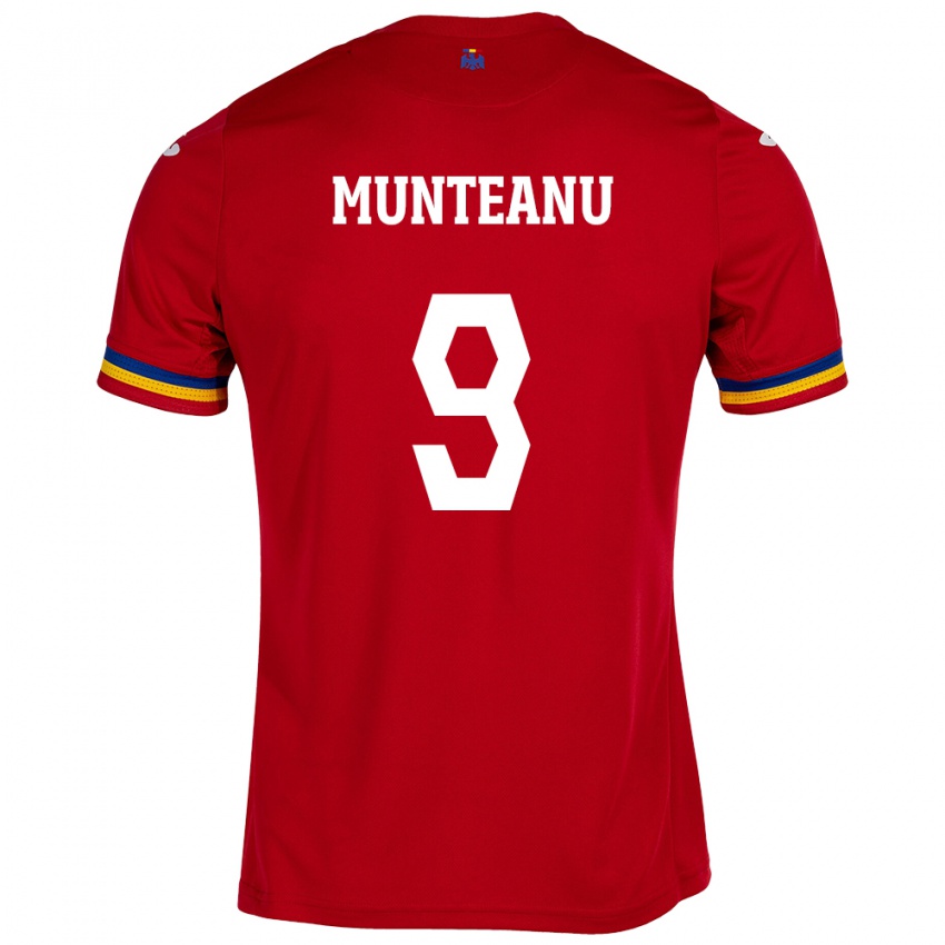 Kinderen Roemenië Louis Munteanu #9 Rood Uitshirt Uittenue 24-26 T-Shirt