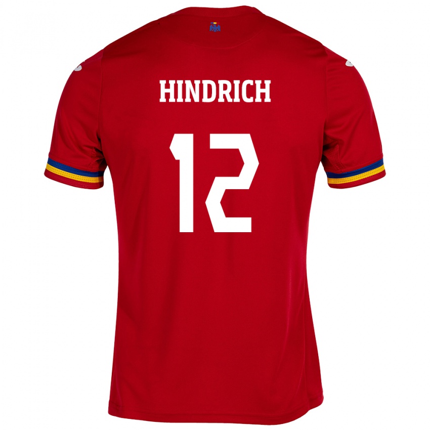 Kinderen Roemenië Otto Hindrich #12 Rood Uitshirt Uittenue 24-26 T-Shirt