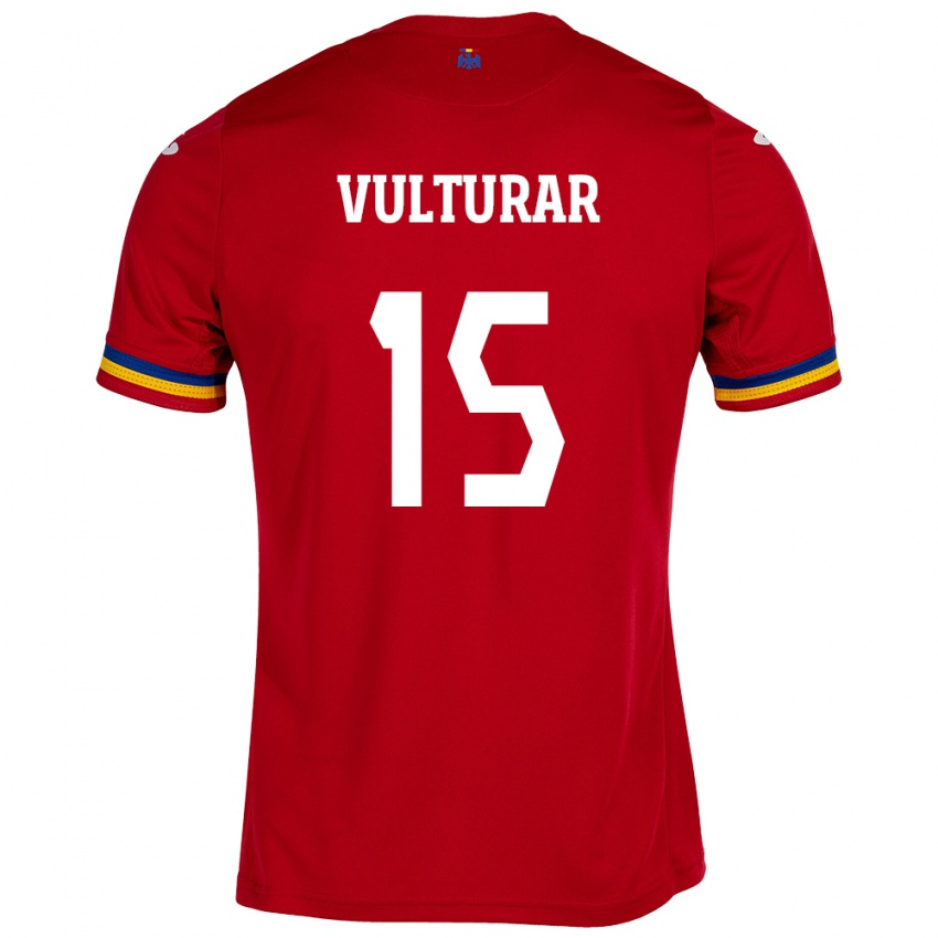 Kinderen Roemenië Cătălin Vulturar #15 Rood Uitshirt Uittenue 24-26 T-Shirt