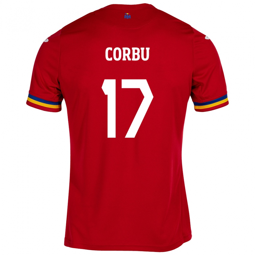 Kinderen Roemenië Marius Corbu #17 Rood Uitshirt Uittenue 24-26 T-Shirt