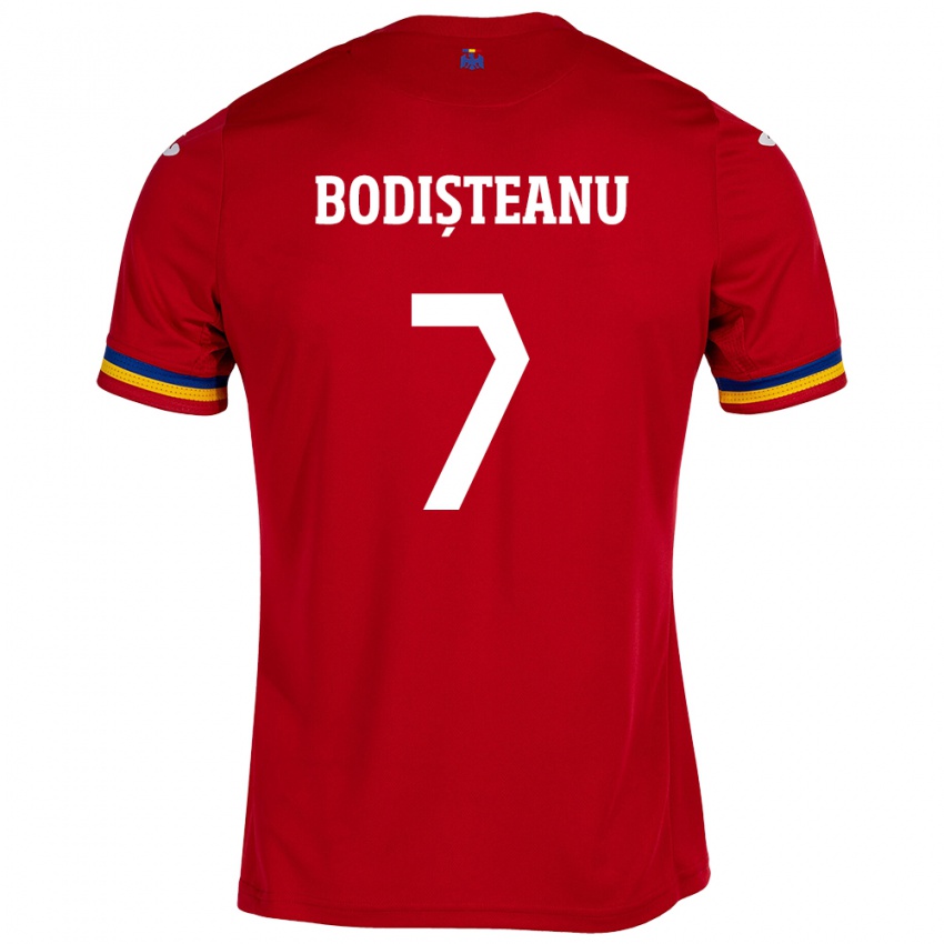 Kinderen Roemenië Ștefan Bodișteanu #7 Rood Uitshirt Uittenue 24-26 T-Shirt