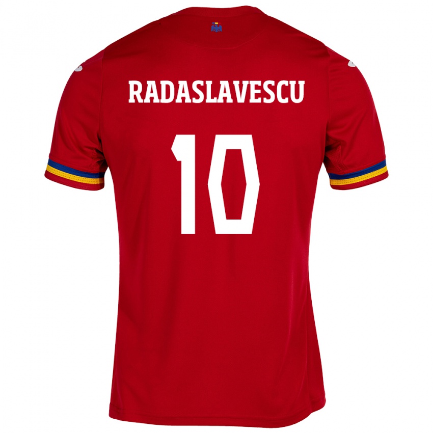 Kinderen Roemenië Eduard Radaslavescu #10 Rood Uitshirt Uittenue 24-26 T-Shirt