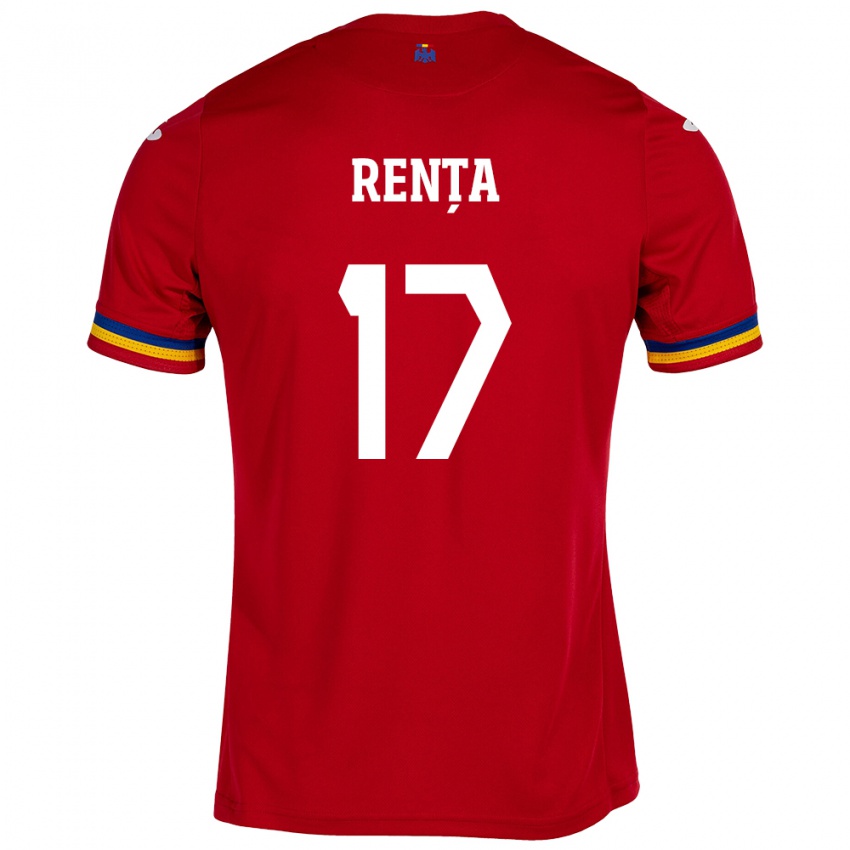 Kinderen Roemenië Denis Rența #17 Rood Uitshirt Uittenue 24-26 T-Shirt