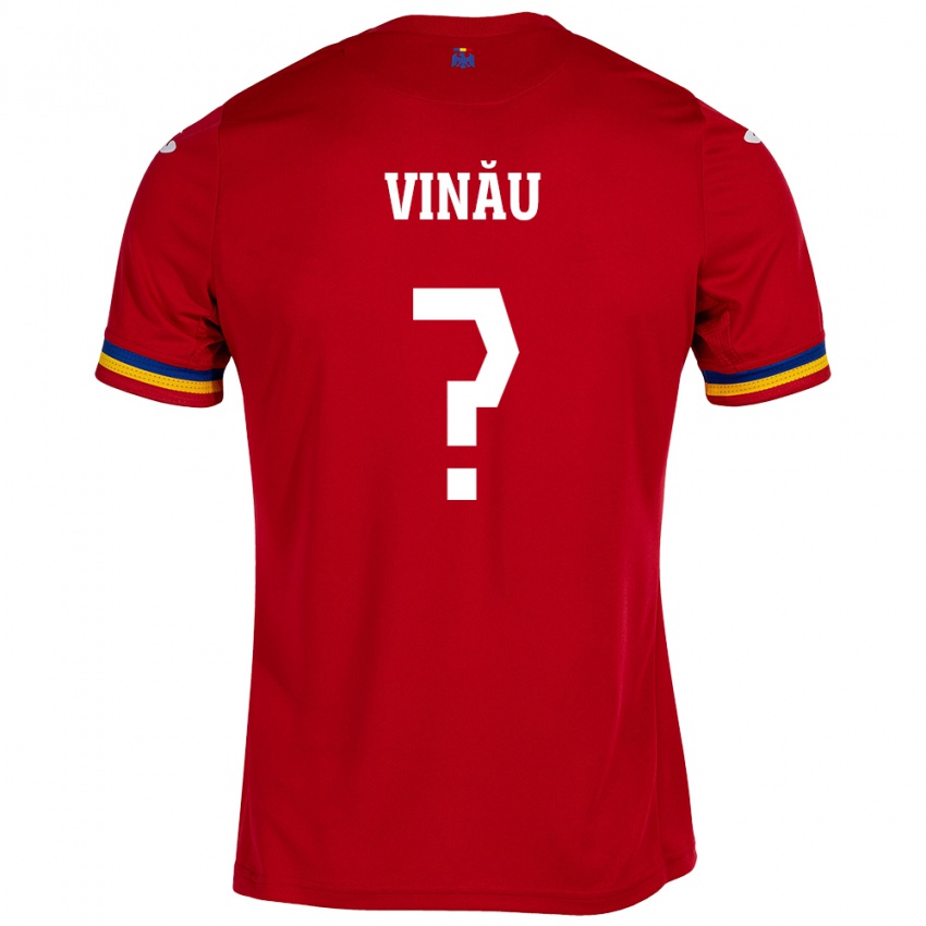 Kinderen Roemenië Eric Vînău #0 Rood Uitshirt Uittenue 24-26 T-Shirt