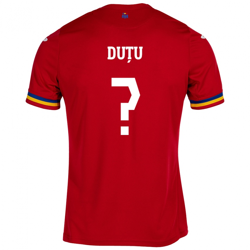 Kinderen Roemenië Matteo Duțu #0 Rood Uitshirt Uittenue 24-26 T-Shirt