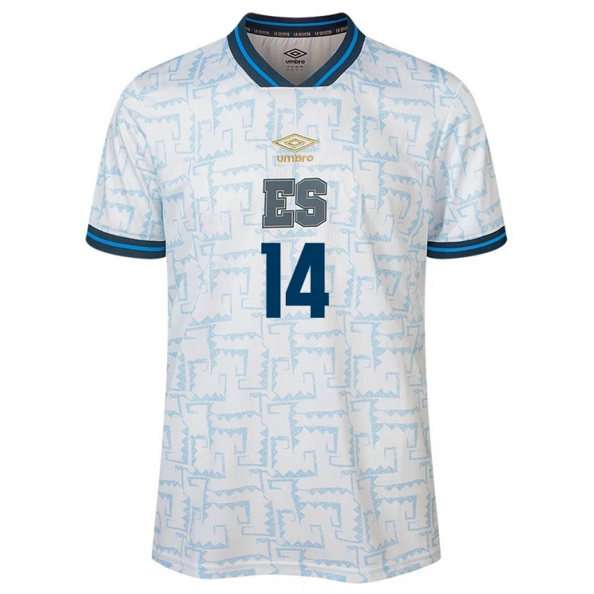 Kinderen El Salvador Karen Reyes #14 Wit Uitshirt Uittenue 24-26 T-Shirt