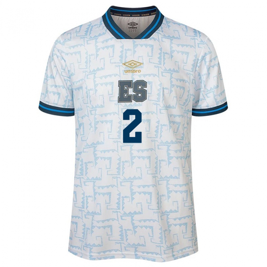 Kinderen El Salvador Adonis Campos #2 Wit Uitshirt Uittenue 24-26 T-Shirt