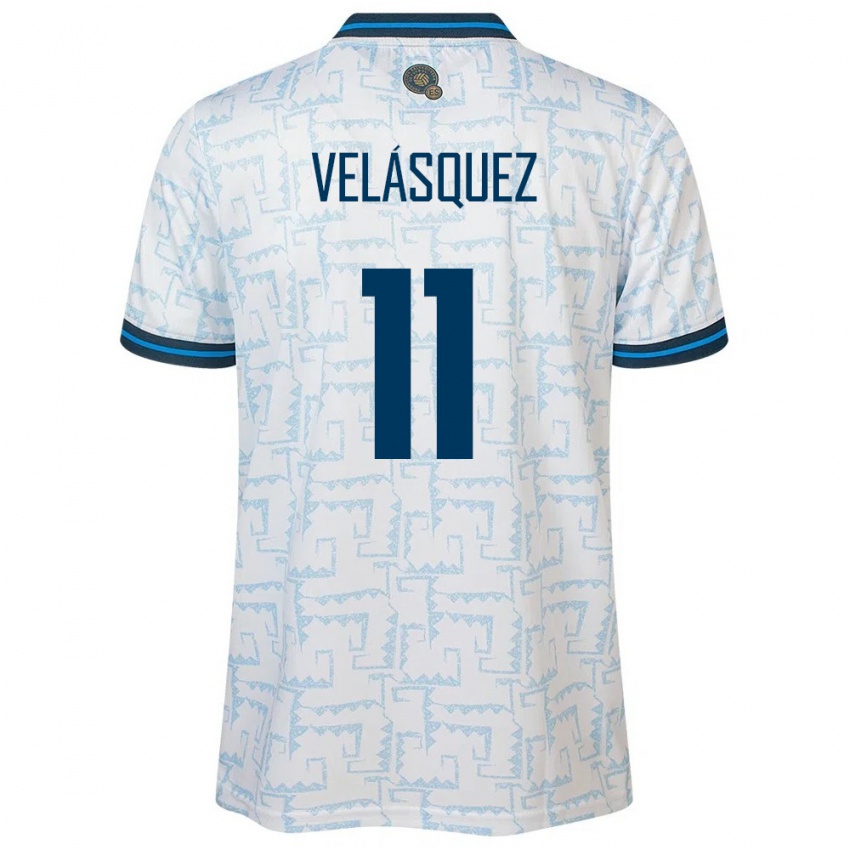 Kinderen El Salvador Jackeline Velásquez #11 Wit Uitshirt Uittenue 24-26 T-Shirt