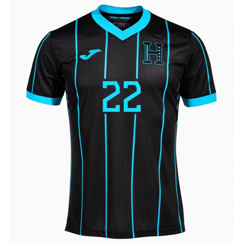 Kinderen Honduras Luis López #22 Zwart Uitshirt Uittenue 24-26 T-Shirt