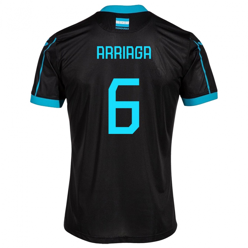 Kinderen Honduras Javier Arriaga #6 Zwart Uitshirt Uittenue 24-26 T-Shirt