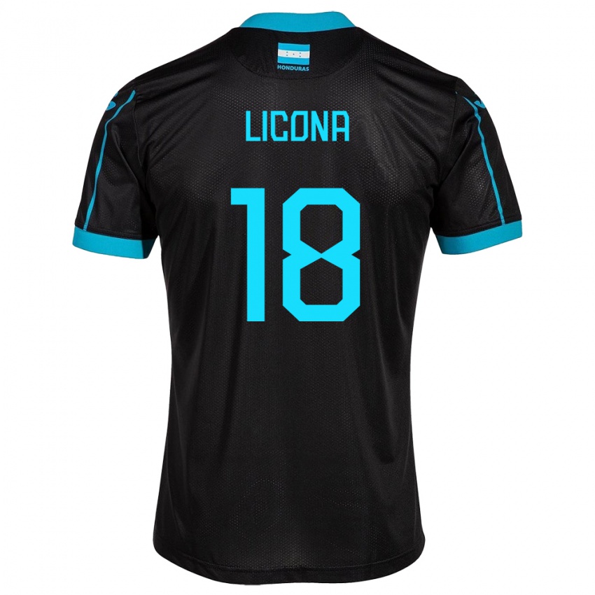 Kinderen Honduras Marlon Licona #18 Zwart Uitshirt Uittenue 24-26 T-Shirt