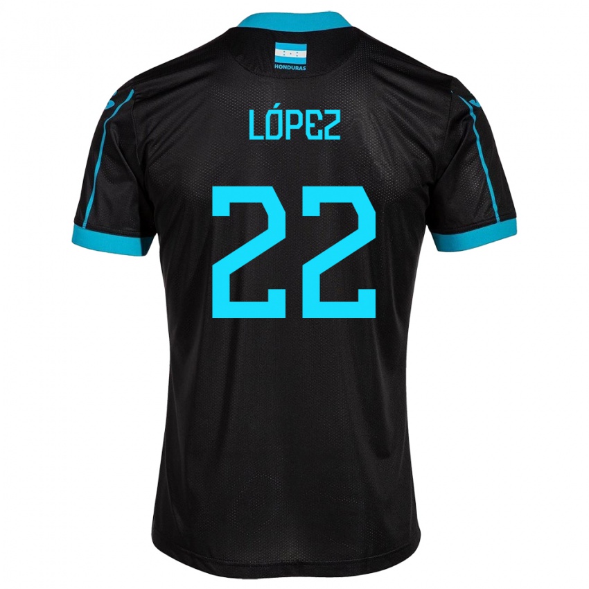 Kinderen Honduras Luis López #22 Zwart Uitshirt Uittenue 24-26 T-Shirt