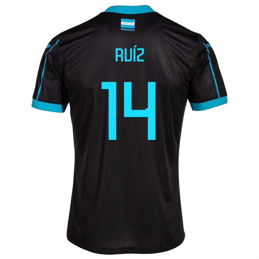 Kinderen Honduras David Ruíz #14 Zwart Uitshirt Uittenue 24-26 T-Shirt