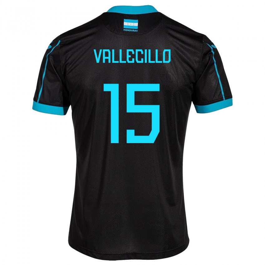 Kinderen Honduras Eric Vallecillo #15 Zwart Uitshirt Uittenue 24-26 T-Shirt