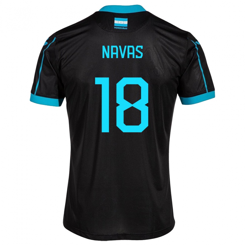 Kinderen Honduras Johan Navas #18 Zwart Uitshirt Uittenue 24-26 T-Shirt