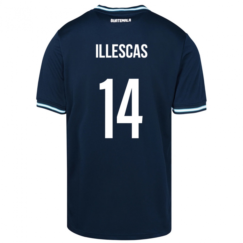 Kinderen Guatemala Kevin Illescas #14 Blauw Uitshirt Uittenue 24-26 T-Shirt