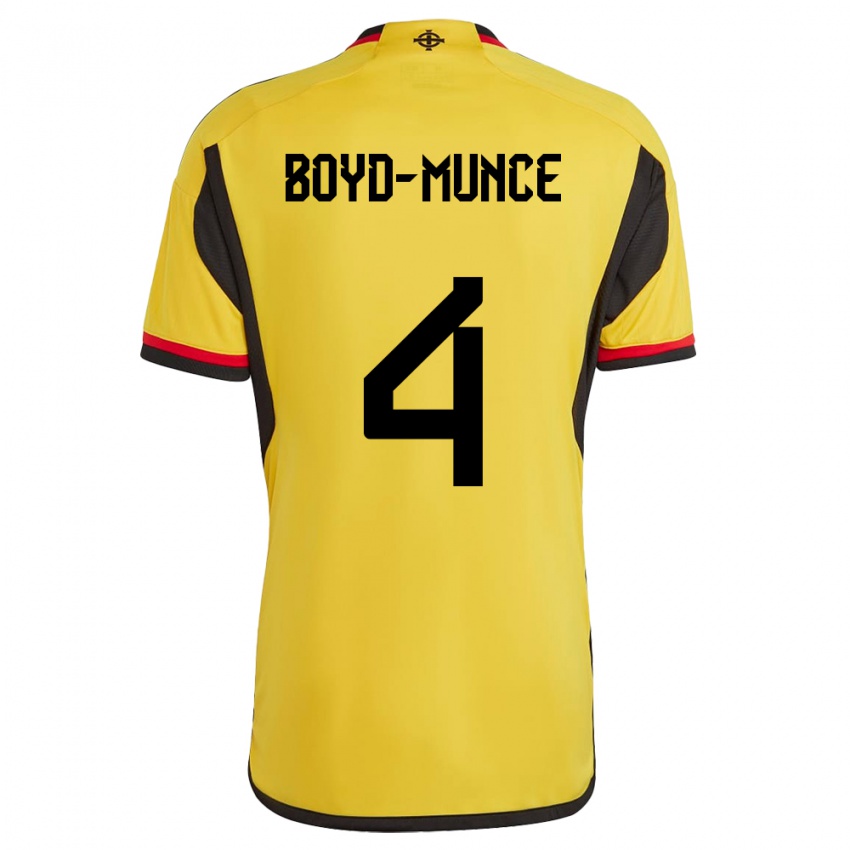 Kinderen Noord-Ierland Caolan Boyd-Munce #4 Wit Uitshirt Uittenue 24-26 T-Shirt