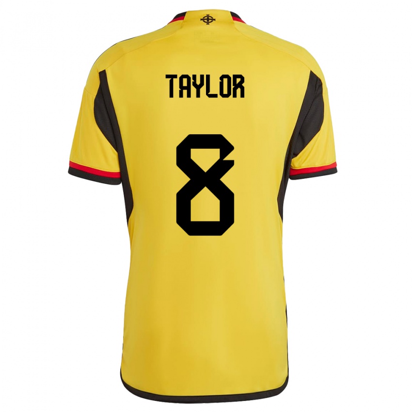 Kinderen Noord-Ierland Dale Taylor #8 Wit Uitshirt Uittenue 24-26 T-Shirt