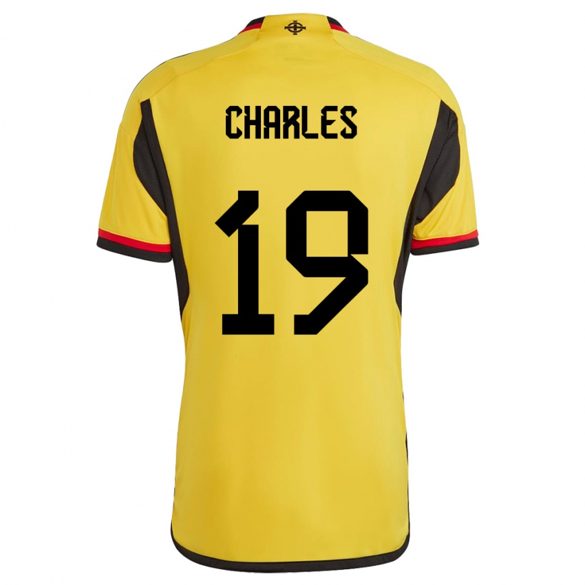 Kinderen Noord-Ierland Shea Charles #19 Wit Uitshirt Uittenue 24-26 T-Shirt